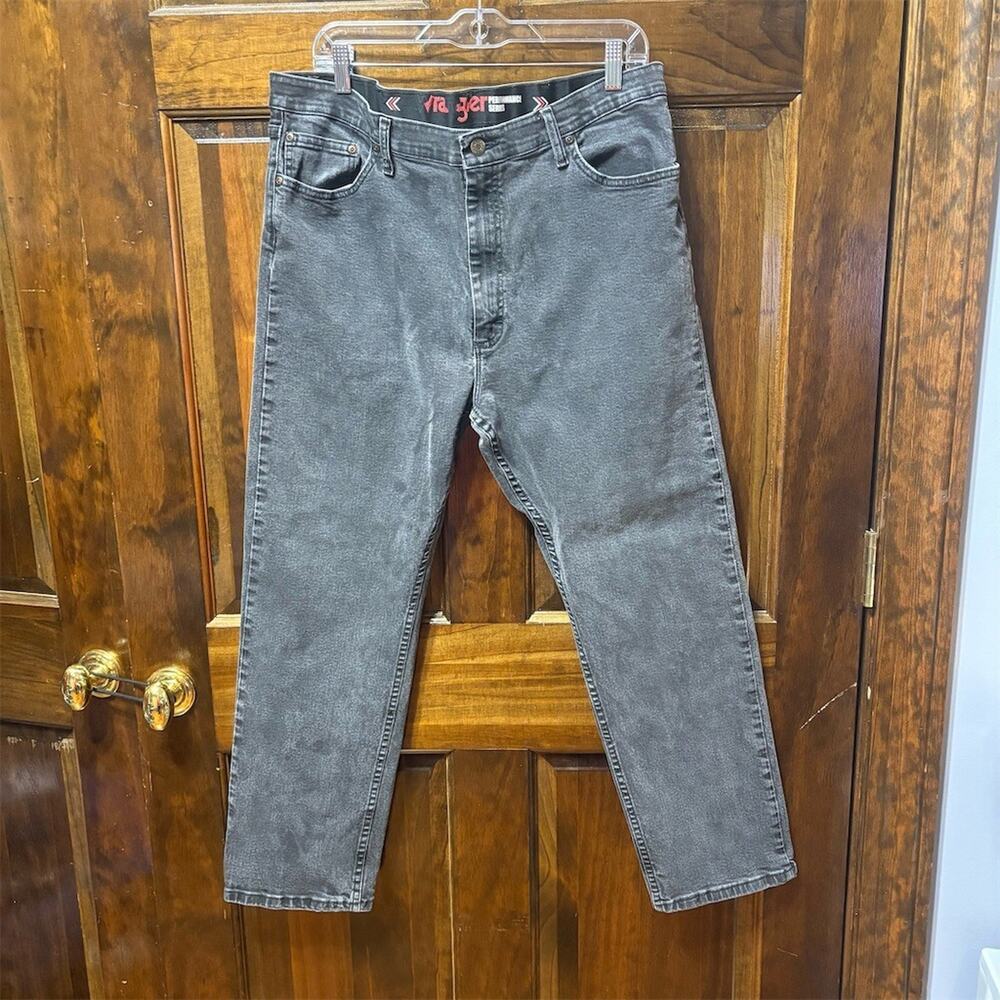 Wrangler Performance Series Jeans Mens 40x29 Gray Straight Leg Stretch